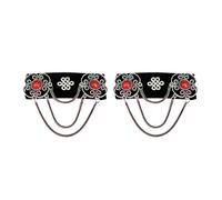 Fatto a mano Stili Mongoli Lint Nappe Clip Per Capelli Ornamento Con Disegni Vintage Per Le Donne Alla Cerca