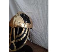 Fatto a Mano Viking Casco Acciaio Ottone Medievale Armor Nasale