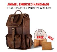 Fatto a Mano Vintage pelle Marrone Laptop Borsa Viaggio Escursioni Casual Zaino