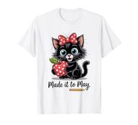 Fatto a May Black Cat Teacher Maglietta