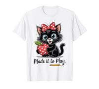 Fatto a May Black Cat Teacher Maglietta