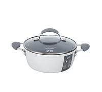 Fatto in Casa da Benedetta Casseruola Antiaderente (Ø 20 cm) in Alluminio 100% riciclabile con Coperchio in Vetro - Adatta anche per Induzione, Non contiene Metalli pesanti (Colore Grigio)