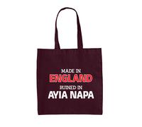 Fatto in Inghilterra Rovinato a Ayia Napa - Tote Tela Lads Stag Do Hen Facezie