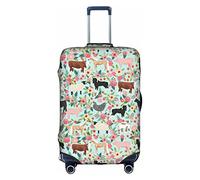 Fattoria Animale Viaggio Antipolvere Valigia Copertura Bagagli Protector Bagagli Tronco Caso Accessori Vacanza, bianco, L
