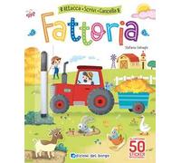 Fattoria. Attacca, scrivi, cancella. Con adesivi. Con pennarello cancellabile