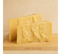 FATTORIA EMILIANA | Formato Convenienza | 24 Mesi Parmigiano Reggiano DOP di Montagna - Senza Lattosio - Formaggio Italiano Artigianale - Confezionato Sottovuoto (2kG (2 Punte per Pacco), 24 MESI)