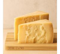 FATTORIA EMILIANA | Formato Convenienza | 30 Mesi Parmigiano Reggiano DOP di Montagna - Senza Lattosio - Formaggio Italiano Artigianale - Confezionato Sottovuoto (2kG (2 Punte per Pacco), 30 MESI)