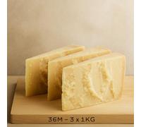 FATTORIA EMILIANA | Formato Convenienza | 36 Mesi Parmigiano Reggiano DOP di Montagna - Senza Lattosio - Formaggio Italiano Artigianale - Confezionato Sottovuoto (3 KG (3 Punte per Pacco), 36 MESI)