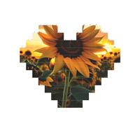 Fattoria Girasole Costruzione Mattoni Puzzle a forma di cuore, Foto Puzzle Personalizzati Foto Puzzle per Adulti Micro Blocchi 3D per la Decorazione Domestica Set di mattoni