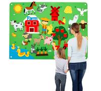 Fattoria in Feltro per Bambini 105x75 cm Lavagna di Feltro Bambini Fattoria Apprendimento Giocattolo Educativo Lavagna in Feltro per Bambini Fattoria per Bambini 3 4 5 6 7 8 Anni