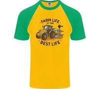 Fattoria Life Is The Best Agricoltura Contadino DA UOMO S/S Baseball T-Shirt
