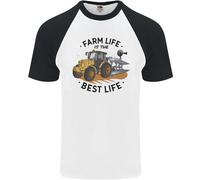 Fattoria Life Is The Best Agricoltura Contadino DA UOMO S/S Baseball T-Shirt