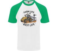 Fattoria Life Is The Best Agricoltura Contadino DA UOMO S/S Baseball T-Shirt