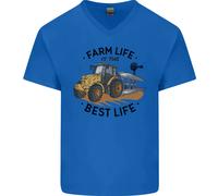 Fattoria Life Is The Best Agricoltura Contadino Uomo Scollo A V Cotone T-Shirt