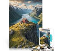 fattoria nordica in una scogliera Puzzle da 1000 pezzi per adolescenti giocattoli educativi per l'apprendimento perché è ideale come regalo per tutta la famiglia 38x26cm