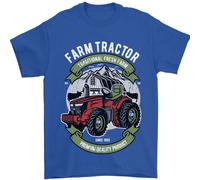 Fattoria Trattore Agricoltura Contadino Uomo T-Shirt 100% IN Cotone