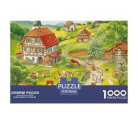 Fattorie di allevamento Puzzle 1000 Pezzi Animali Puzzle Gioco Difficile per Attività Decorazione Della Parete Della Casa Cartone 100% Riciclato per Il Rilassamento Creatività E come Regalo 38x26cm