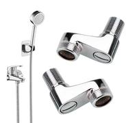 Faucet Adapter - 6.2x5.5cm Copper Electroplated | Adjustable Bathtub Tap Connector | Threaded Shower Faucet Extension Adapter | Wall Mounted Mixer Valve Angle Elbow Joint Adapters For Bathroom Kitchen