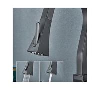 Faucet, Black Digital Display Kitchen Faucet,Pull out Spout 4 Modes,Multi-Mode Single Handle Hot And Cold Water Kitchen Faucet (Color : Black)