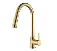 Faucet, Black Kitchen Faucet Pull out Faucet for Kitchen Sink Deck Mounted 360 Degree Rotation Hot And Cold Water Mixer Tap (Color : B)