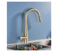 Faucet, Brushed Gold Sensor Kitchen Faucet 360 Degree Rotating Flow And Spray Mode Pull out Sprinkler Cold And Hot Mixing Faucet (Color : Matte Black)