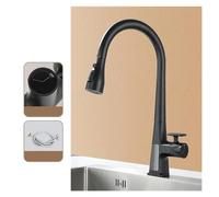 Faucet, Digital Temperature Display Sensor Kitchen Faucet Flexible 360° Rotating Pull-out Sink Tap Water Mixer Taps (Color : Black, Size : Manual Switch)