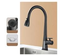 Faucet, Digital Temperature Display Sensor Kitchen Faucet Flexible 360° Rotating Pull-out Sink Tap Water Mixer Taps (Color : Black, Size : Sensor Switch)