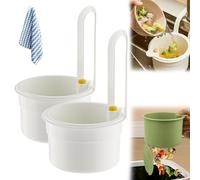 Faucet Hanging Strainer,2025 New Sink Food Catcher,Faucet Hanging Strainer Kitchen Sink,Push-Type Bottom Cover to Filter Residue Without Dirtying Your Hands,For Filtering Kitchen Waste (2, White)