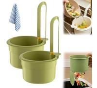 Faucet Hanging Strainer,2025 New Sink Food Catcher,Faucet Hanging Strainer Kitchen Sink,Push-Type Bottom Cover to Filter Residue Without Dirtying Your Hands,For Filtering Kitchen Waste (2, Green)