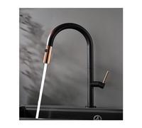 Faucet, Kitchen Faucet Intelligent Sensor Pull-out Hot And Cold Water Switch Faucet Intelligent Touch Faucet Kitchen Convenient Sink Faucet (Color : Black)