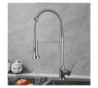 Faucet, Kitchen Faucet with Pull Down Sprayer Commercial Spring Kitchen Sink Faucet Single Handle 360 Swivel Kitchen Faucets Mixer (Color : Chrome)