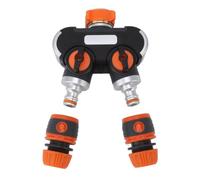 Faucet Splitter Adapter 1 to 2 Outlet | High Pressure Brass & ABS Garden Hose Connector | 2 Way Water Diverter for Car Washing/Outdoor Care/Lawn Watering