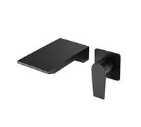 Faucets, Waterfall Basin Mixer Tap Wall Mounted Bathroom Sink Taps Stainless Steel Hot And Cold Water Basin Tap-Drawing/Nero