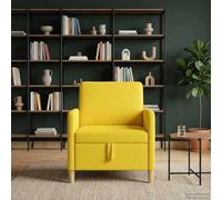 faucqel Divano con vano portaoggetti, giallo chiaro, 72 x 78 x 87 cm, in poliestere, divano a 1 posto con rivestimento sfoderabile, divano da soggiorno, moderno divano letto con robusto telaio in