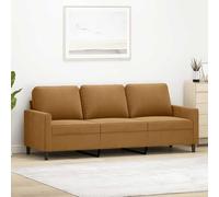 Faucqir Divano a 3 posti, in velluto, marrone, 180 cm, con struttura in metallo, per il relax e il salotto, design moderno, comoda panca per la camera degli ospiti e il paesaggio residenziale