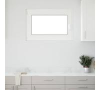 Faucqir RISOR - Finestra per cantina, 90 x 50 cm, in PVC, bianco, con vetro in vetro, finestra basculante e finestra girevole, elemento di costruzione per cantina, ricambio per lucernario