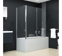 Faucqir Vasca da bagno pieghevole a 2 scomparti, in ESG, 120 x 68 x 130 cm, profili cromati, box doccia con maniglia, guarnizioni, accessori di montaggio per bagno