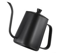 Fauhapyway 304 caffettiere in acciaio inox a collo di cigno bollitore versare sopra il gocciolamento con beccuccio di controllo del flusso per birra manuale 350 ml argento (nero 600 ml)