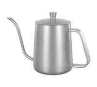 Fauhapyway 304 caffettiere in acciaio inox a collo di cigno bollitore versare sopra il gocciolamento con beccuccio di controllo del flusso per birra manuale 350 ml argento (vintage 600 ml)