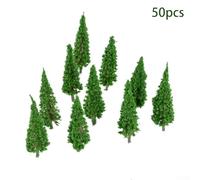 Fauhapyway 50pz Alberi Modello Treno HO Scala 65mm Paesaggio | Materiale plastica e resina, , per sicuro, tronco marrone, chioma verde, nel tempo