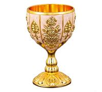 Fauhapyway Bicchiere da vino in metallo retrò, 30 ml, in lega di rame, senza stelo, per cocktail champagne, colore oro e argento, per mini tumbler (E)