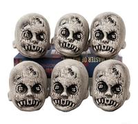 Fauhapyway Borsa a rete per feste di Halloween, 6 pezzi, con teste di | Texture realistiche screpolate, volti inquietanti, orrore coinvolgente per atmosfera, per casa infestata essenziale
