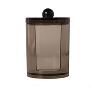 Fauhapyway Confezione da 2 custodie per tamponi di cotone, colore nero, a doppio scomparto per Q-Tips e assorbenti, coperchio trasparente, organizer da bagno