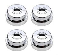 Fauhapyway Copertura decorativa per tubi, in plastica ABS, colore argento, confezione da 4 pezzi, per rubinetto, radiatore e prese d'aria, 18 x 18 x 8 cm (doppio argento)