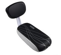 Fauhapyway Cuscino per sedile posteriore della bicicletta con schienale largo imbottito, sella con bracciolo, pedali, supporto per adulti, adolescenti, mountain bike, telaio in acciaio (sella bianca e