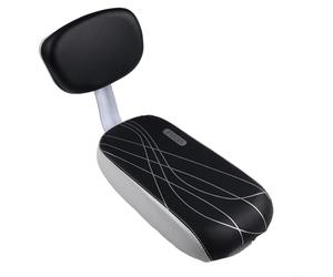 Fauhapyway Cuscino per sedile posteriore della bicicletta con schienale largo imbottito, sella con bracciolo, pedali, supporto per adulti, adolescenti, mountain bike, telaio in acciaio (sella bianca e