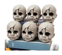 Fauhapyway Decorazione per feste di Halloween, 6 sacchetti a rete con teste | Texture realistiche screpolate, volti inquietanti, orrore coinvolgente per atmosfera, per casa infestata essenziale