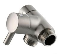 Fauhapyway Deviatore a braccio a 3 vie per soffione doccia, valvola G1/2, adattatore a T, connettore splitter con manico in metallo per palmare fisso (spazzolato)
