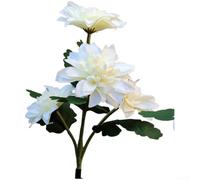 Fauhapyway Faretto per solare per giardino Peonia Realistica per acciaio(Creamy White)
