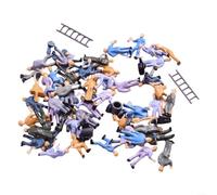Fauhapyway Figura dipinta 50Pcs Scala 1:87 Modello Ferroviario Operaio Figure In Piedi Persone in Miniatura con Secchio Scala per Treno Layout Scenario